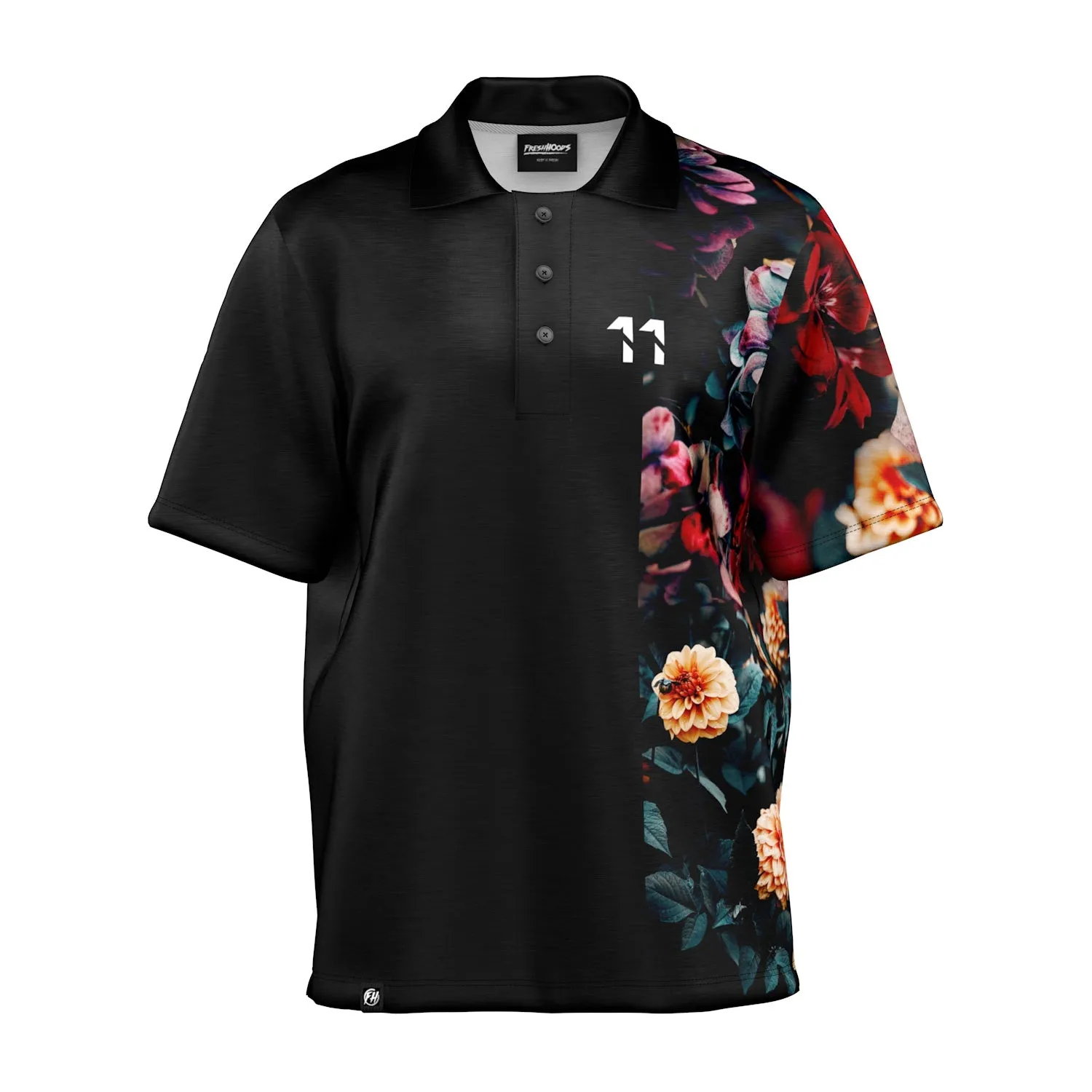 Vintage Flowers Oversized Polo Shirt