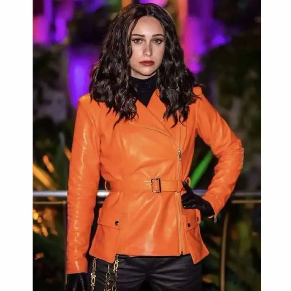 Werewolf by Night Laura Donnelly Tan Orange Leather Jacket