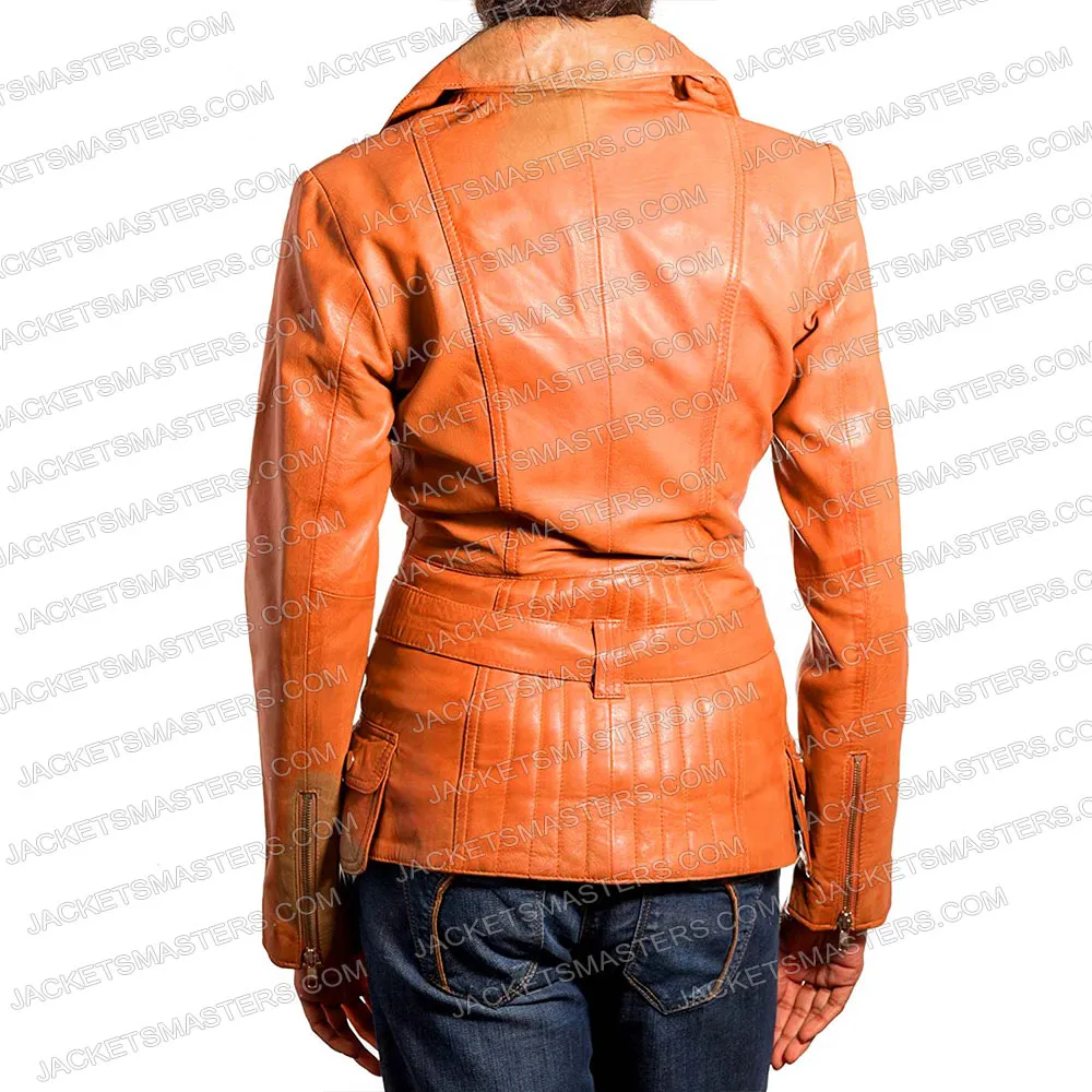 Werewolf by Night Laura Donnelly Tan Orange Leather Jacket