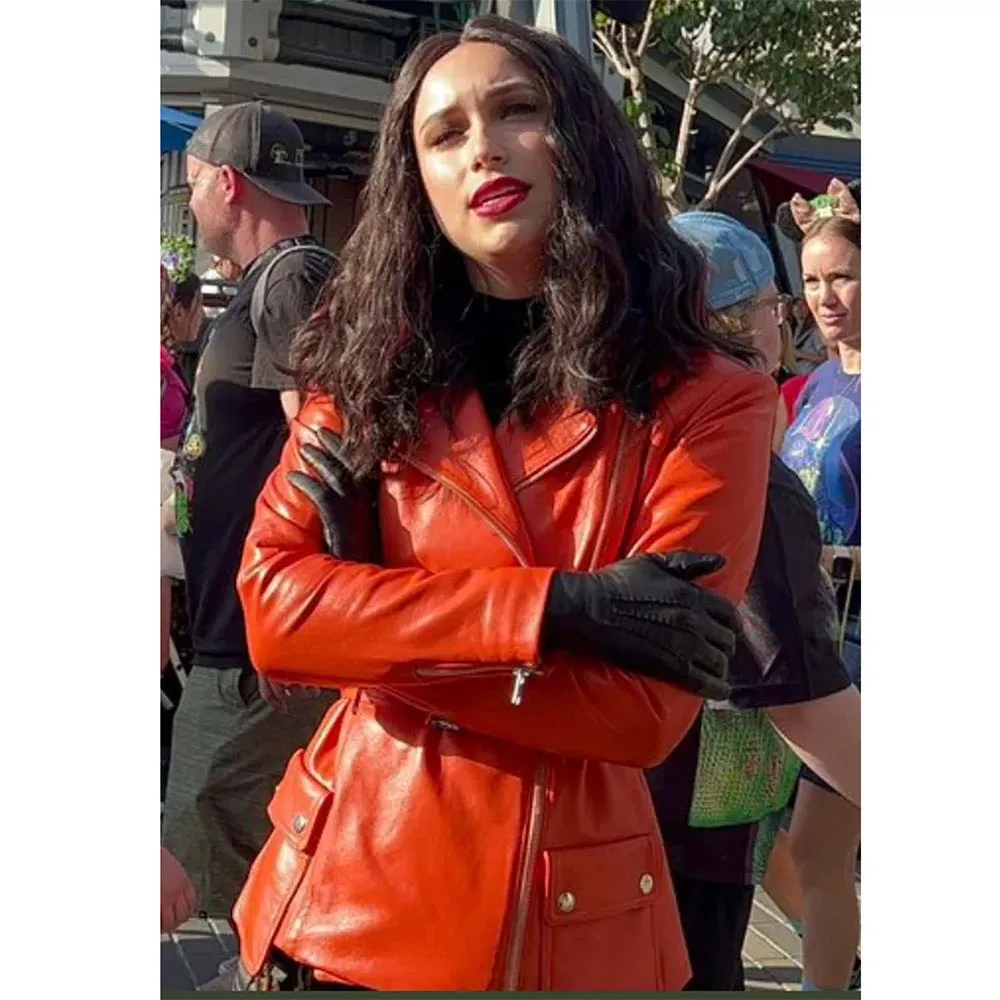 Werewolf by Night Laura Donnelly Tan Orange Leather Jacket