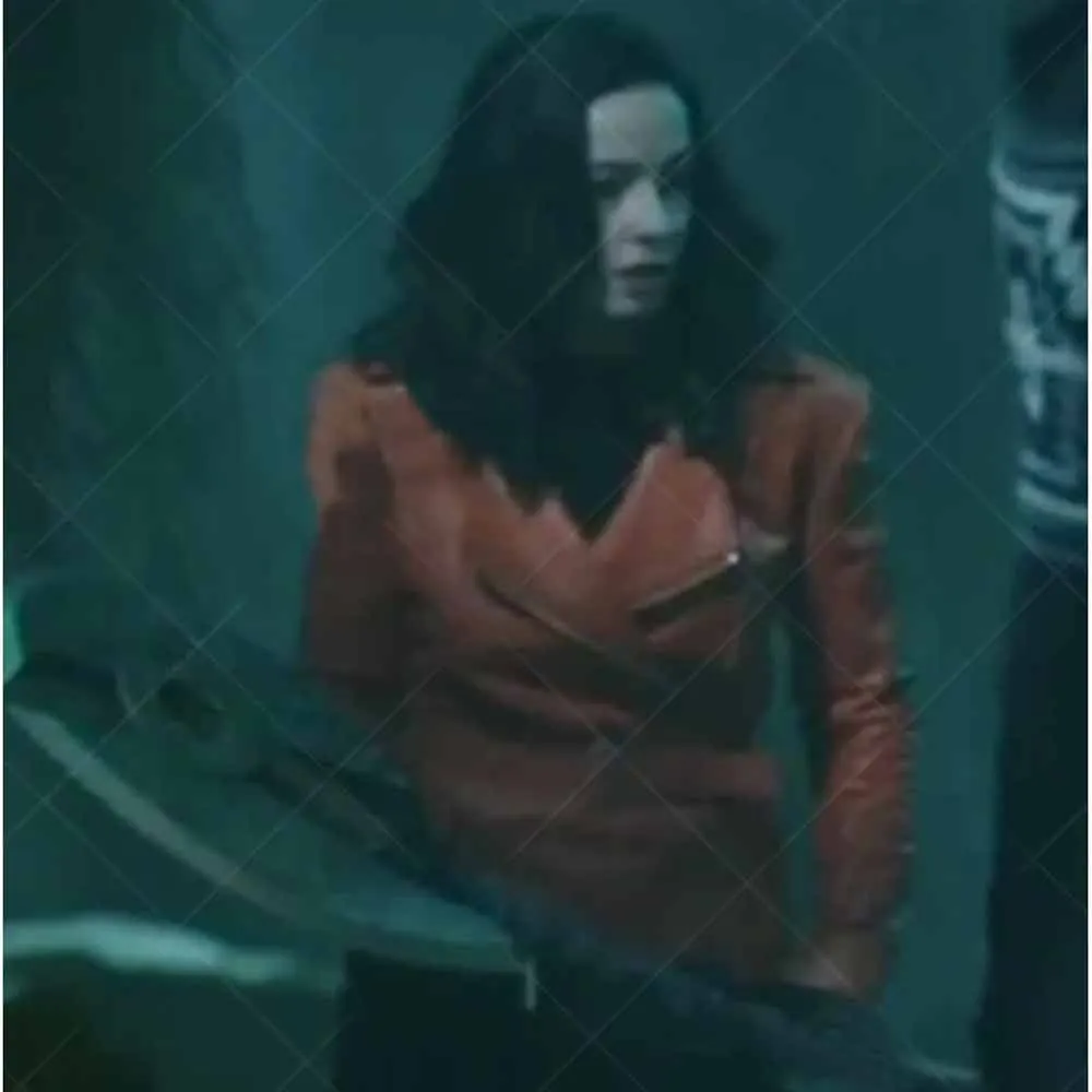 Werewolf by Night Laura Donnelly Tan Orange Leather Jacket