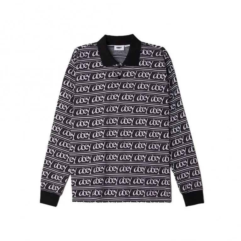 Wergner Jacquard Long Sleeve Polo Shirt