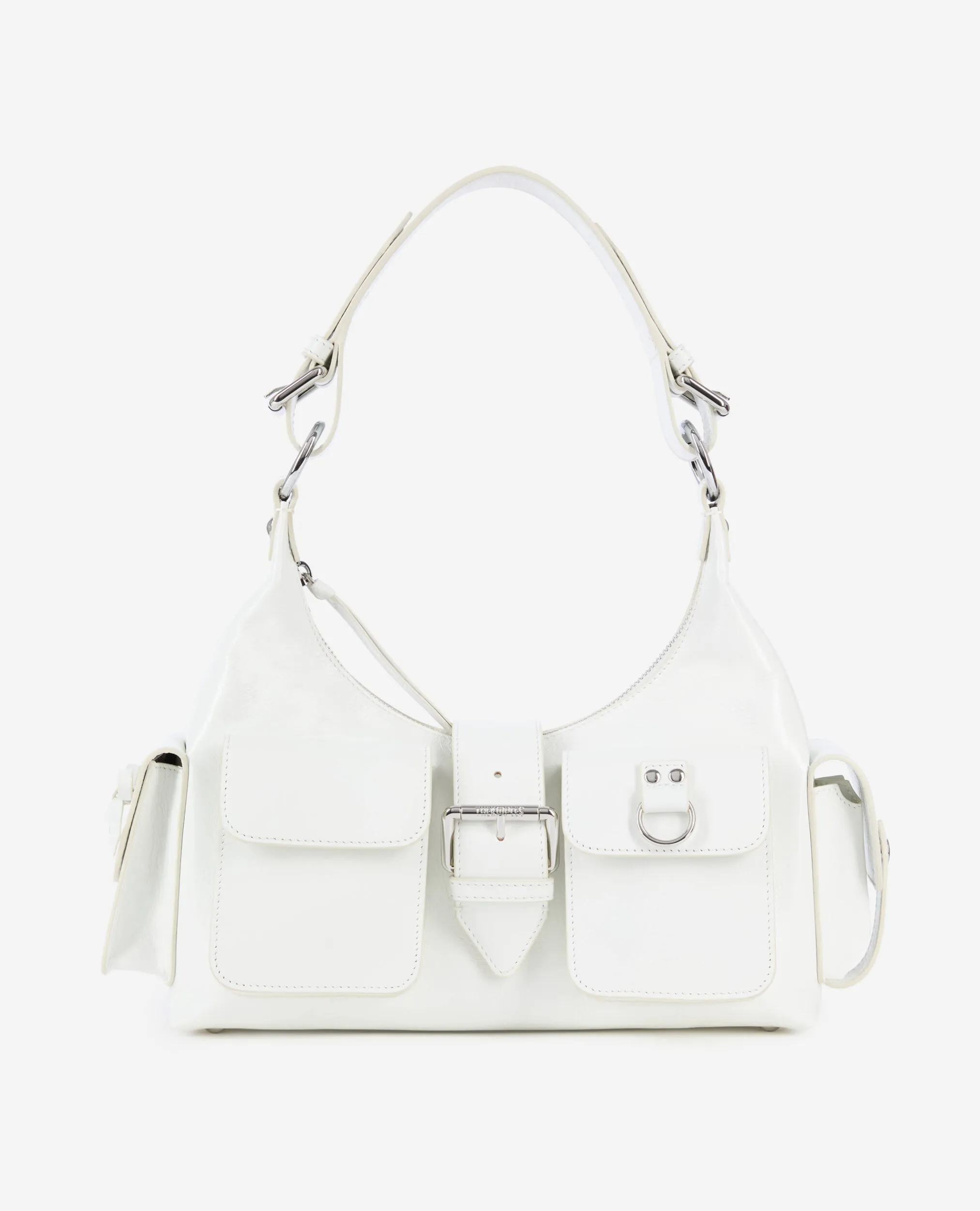 White vintage treatment leather Amelia bag