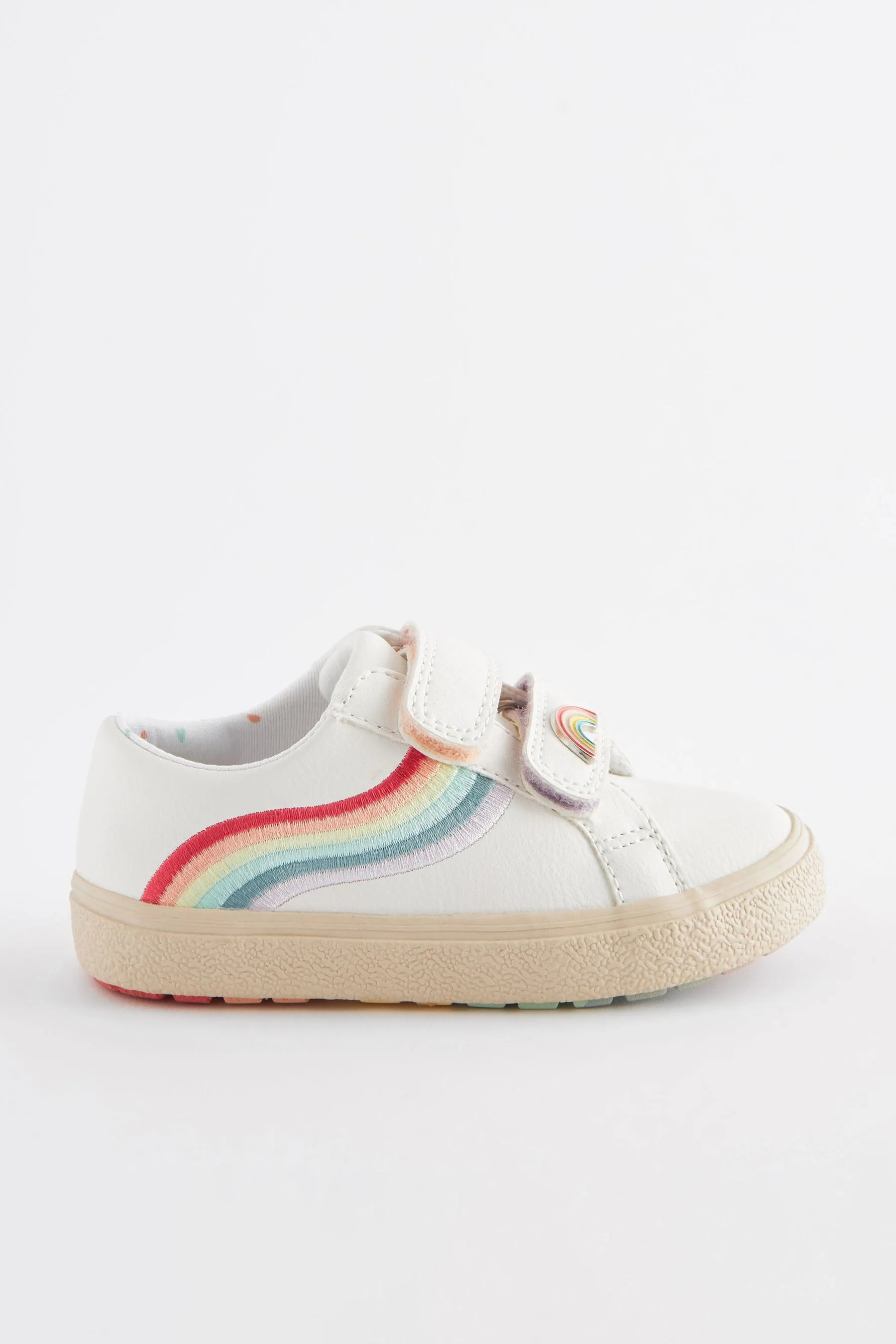 White Wide Fit (G) Rainbow Trainers