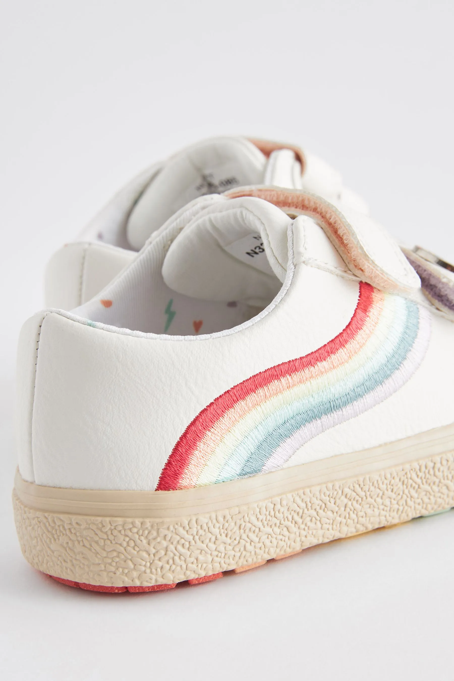 White Wide Fit (G) Rainbow Trainers