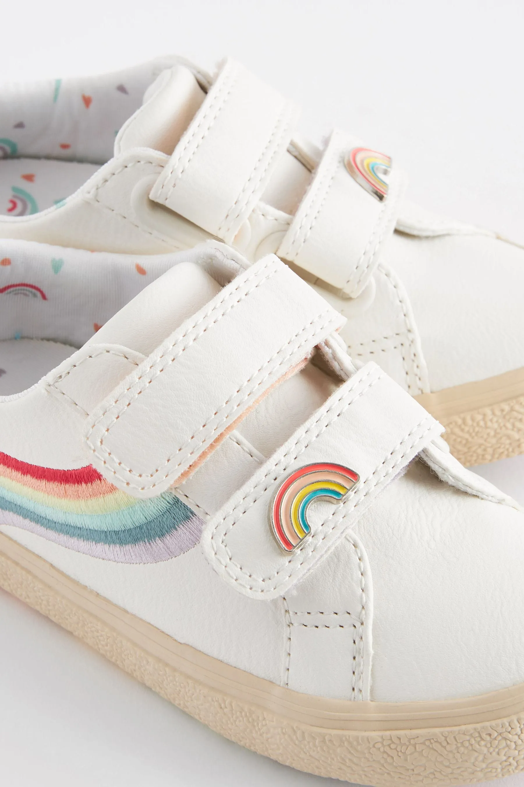 White Wide Fit (G) Rainbow Trainers