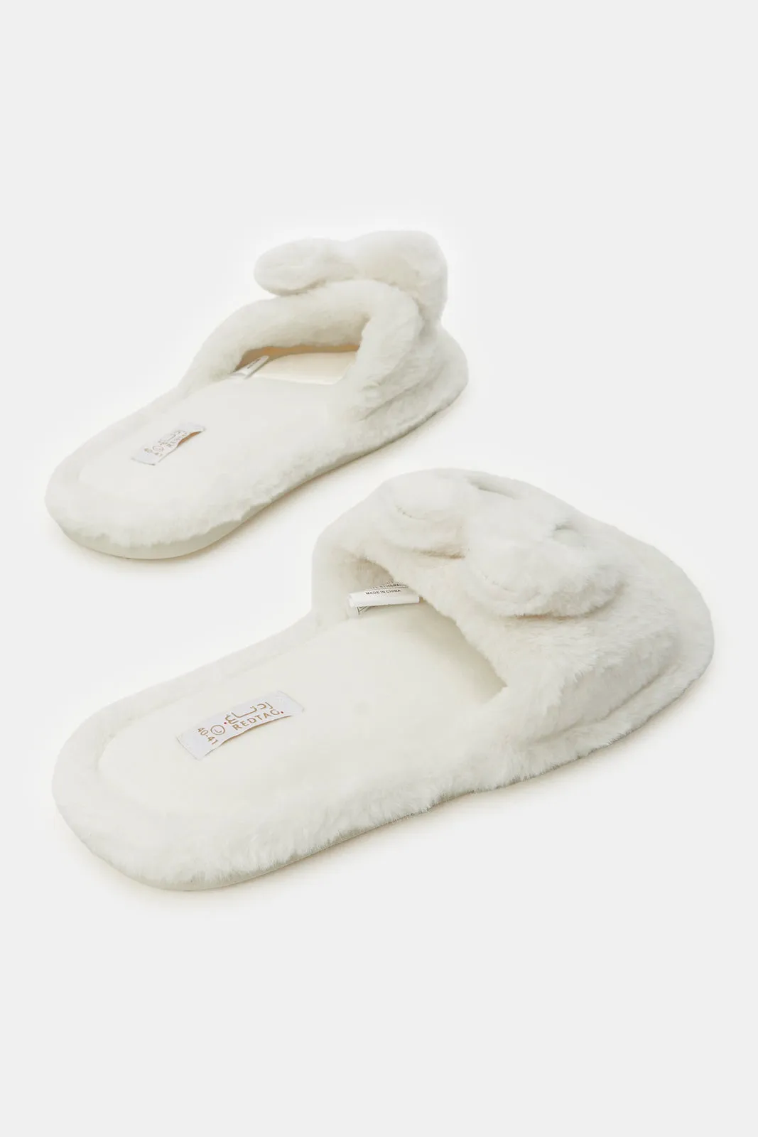 Women Ivory Bunny Ears Slipper