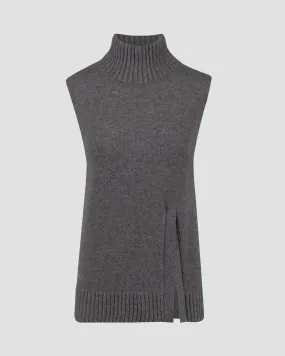 Women's grey cashmere waistcoat Kujten Manal F4324-1300