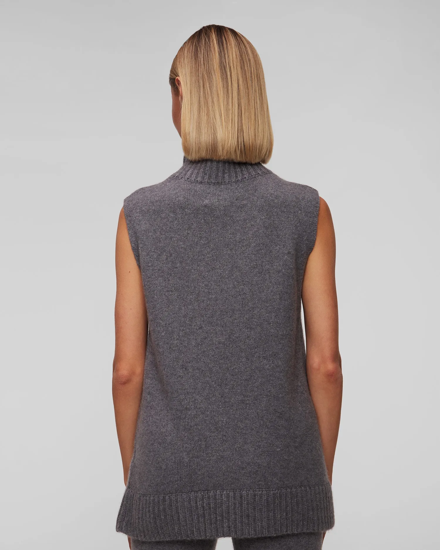 Women's grey cashmere waistcoat Kujten Manal F4324-1300