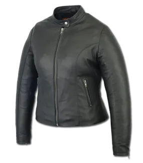 Women's Biker Style Lightweight Black Leather Jacket