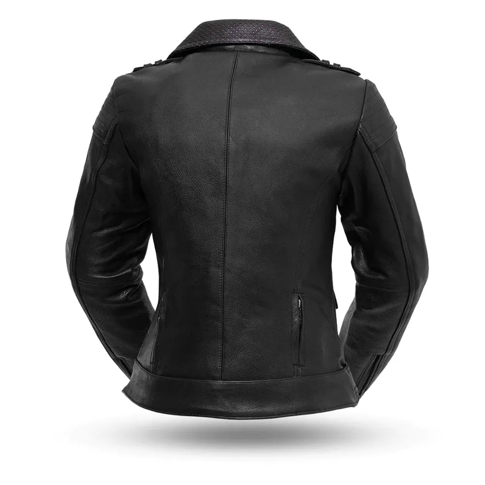 Womens Black Leather Biker Jacket