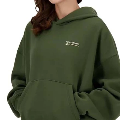 Women's New Balance Linear Heritage Brushed Back Fleece Hoodie