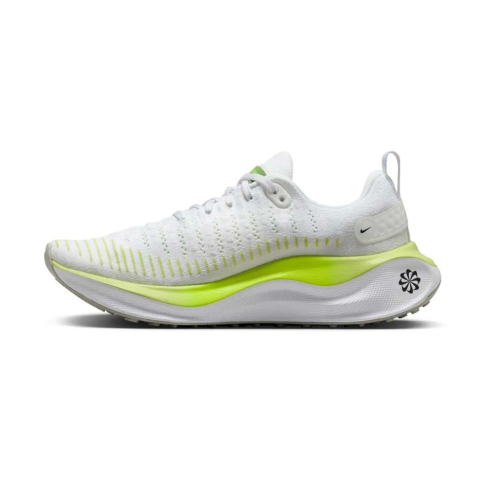 Women's Nike Infinity Run Flyknit 4 Running Shoe - White/Light Lemon Twist/Volt/Black- Regular (B)