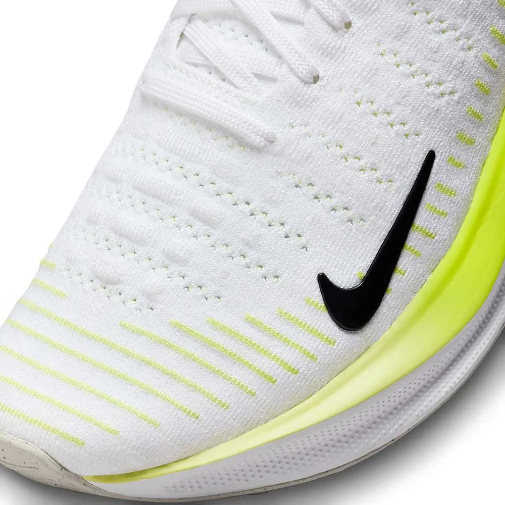 Women's Nike Infinity Run Flyknit 4 Running Shoe - White/Light Lemon Twist/Volt/Black- Regular (B)