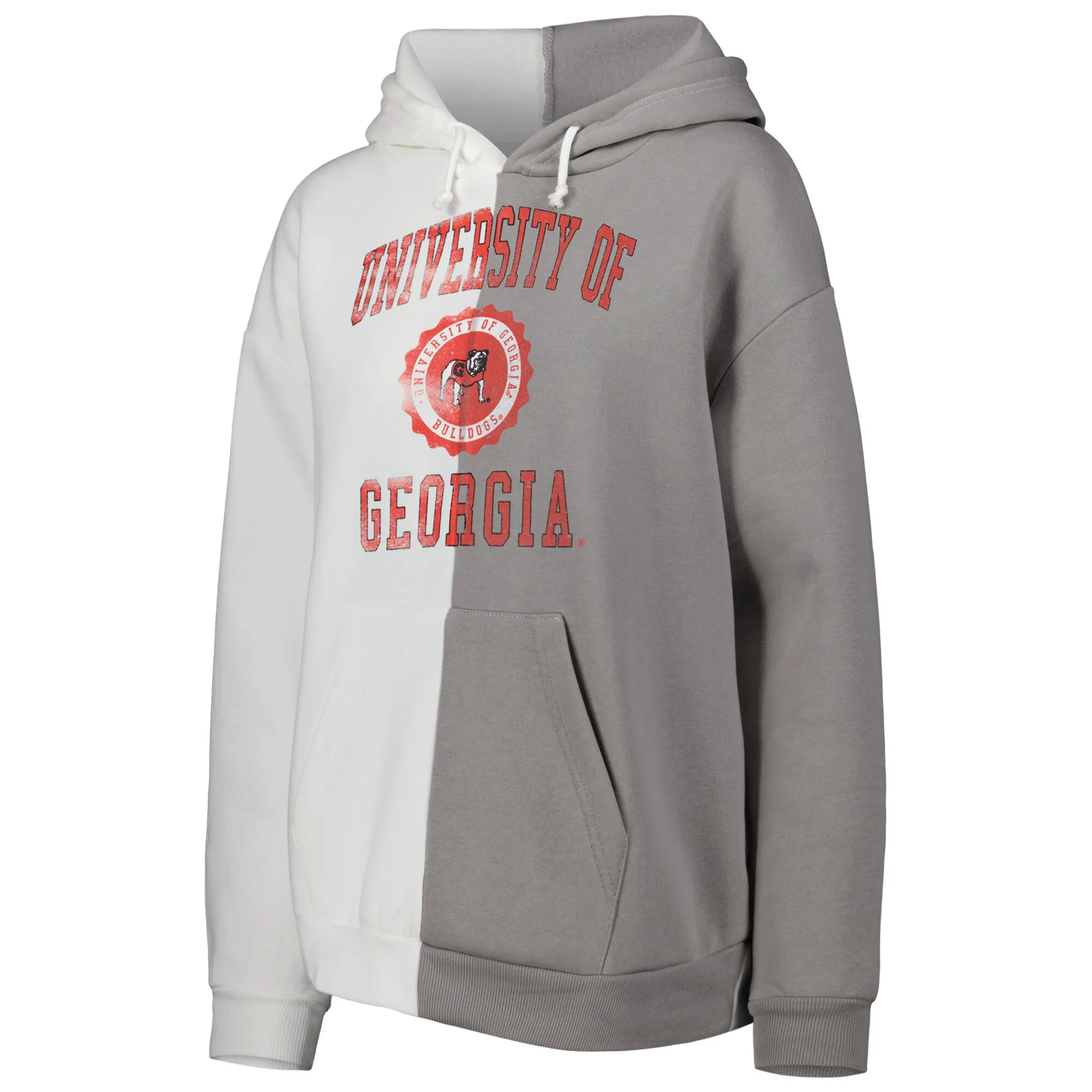 Women's Gameday Couture Gray/White Georgia Bulldogs Split Pullover Hoodie