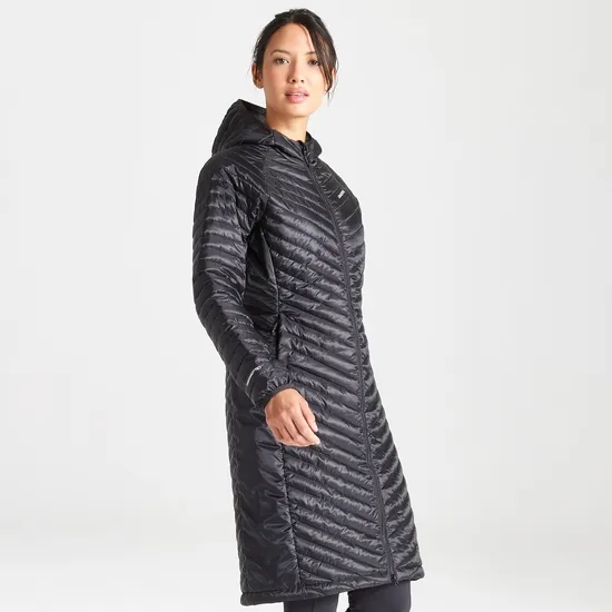 Women's Insulated ExpoLite Long Hooded Jacket - Black | Craghoppers UK