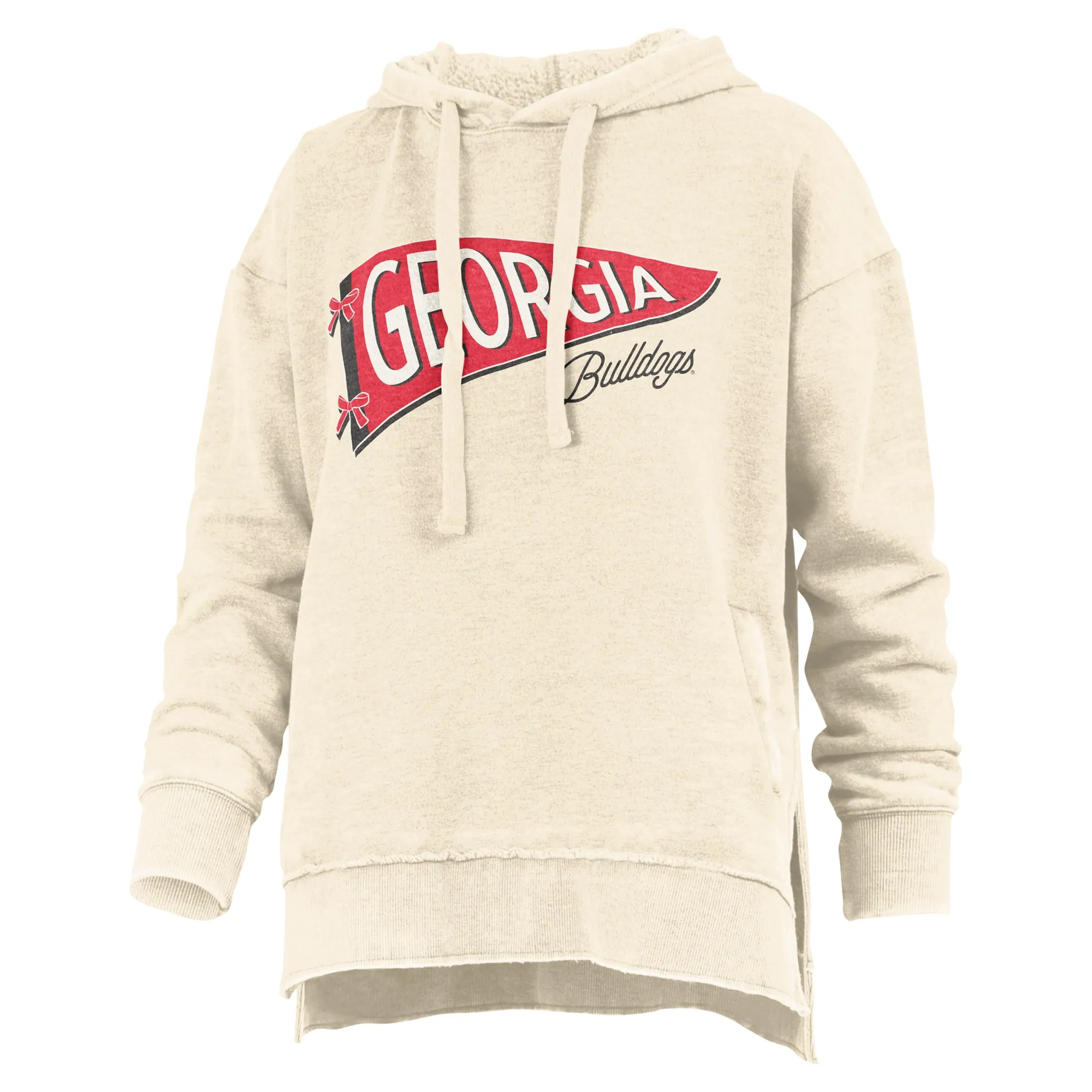 Women's Pressbox  Cream Georgia Bulldogs Marni Pullover Hoodie