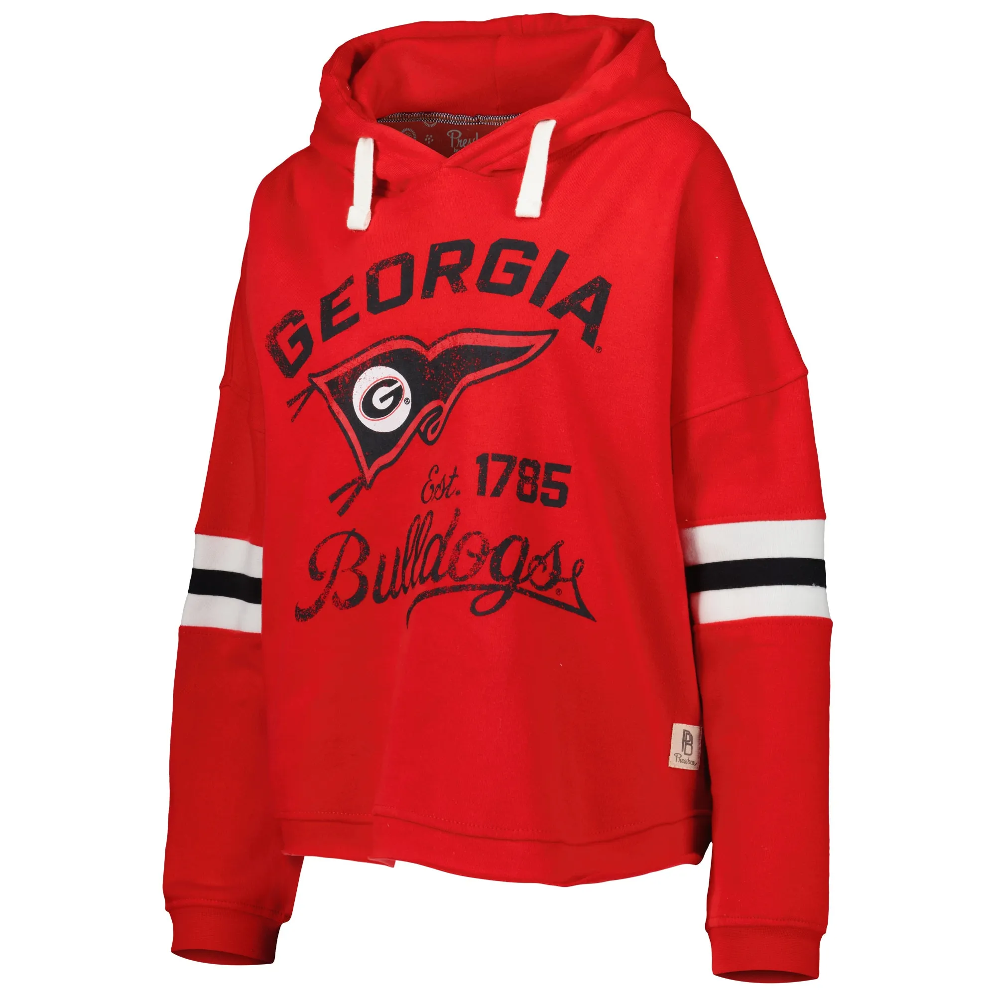 Women's Pressbox Red Georgia Bulldogs Super Pennant Pullover Hoodie