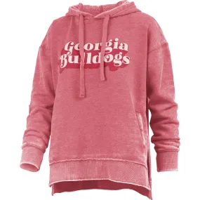 Women's Pressbox Red Georgia Bulldogs Vintage Falkland Pullover Hoodie