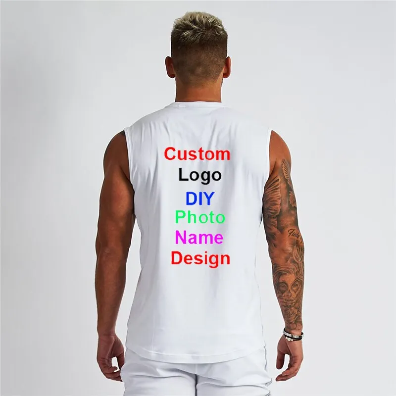 Xituodai Custom Logo Running Vest Cotton Gym Tank Top Men Sports Clothing Men Print Original Design Bodybuilding Fitness Running