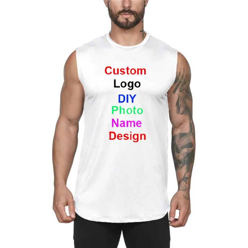 Xituodai Custom Logo Running Vest Cotton Gym Tank Top Men Sports Clothing Men Print Original Design Bodybuilding Fitness Running