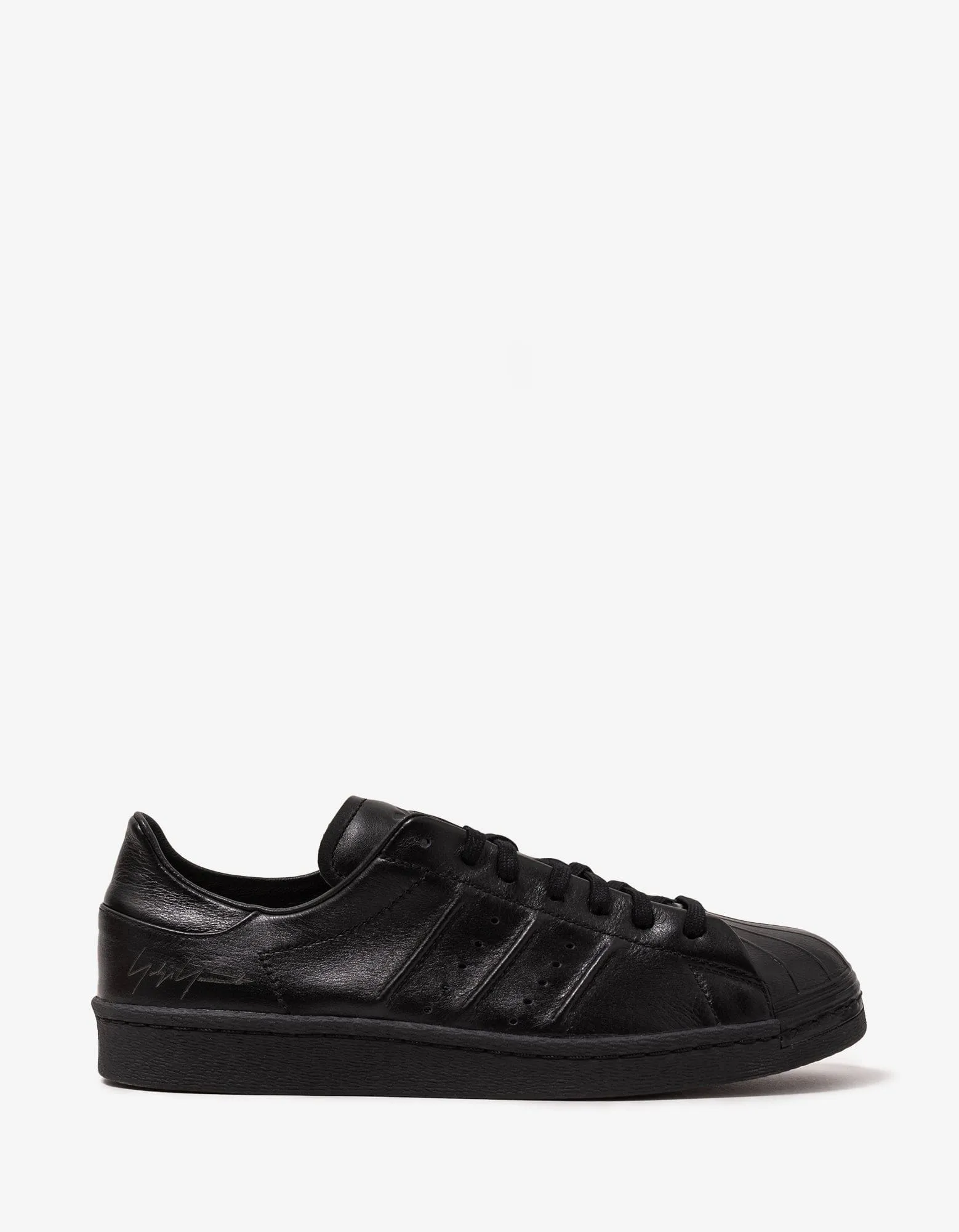 Y-3 Black Leather Superstar Trainers