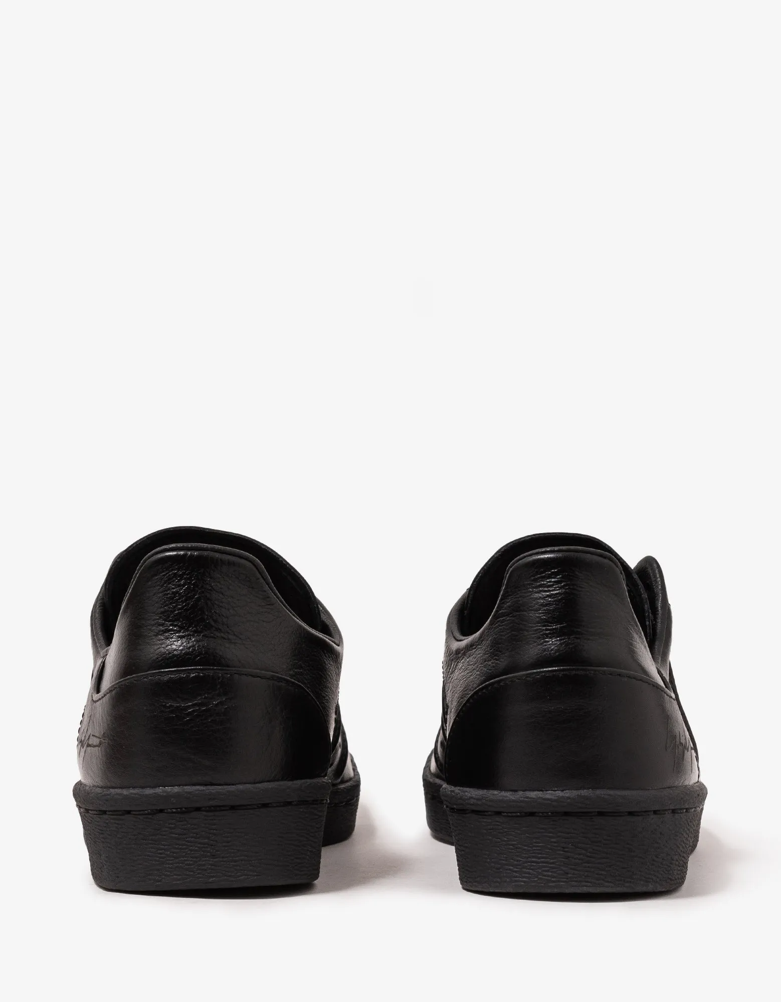 Y-3 Black Leather Superstar Trainers