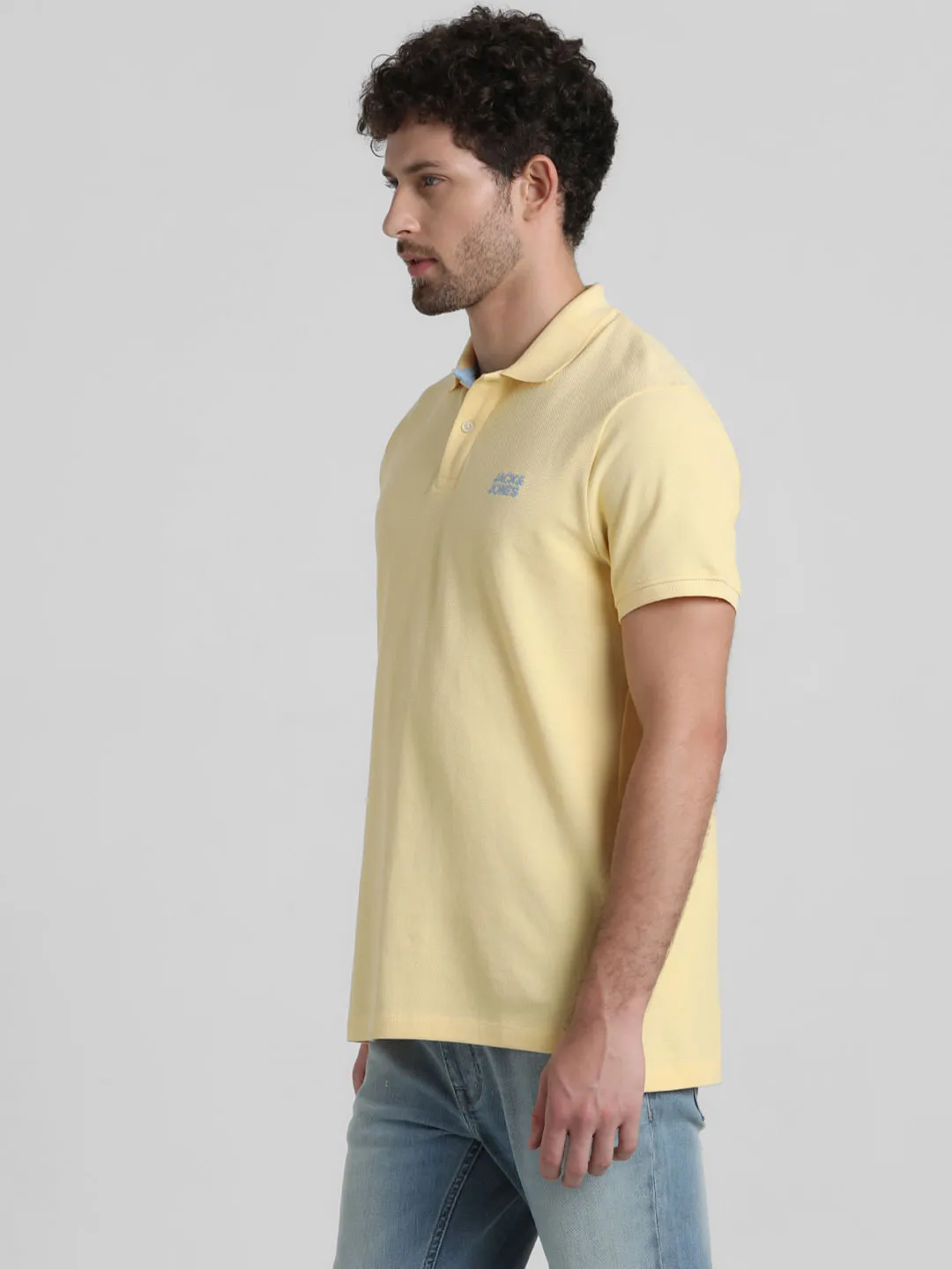 Yellow Contrast Inner Neck Polo