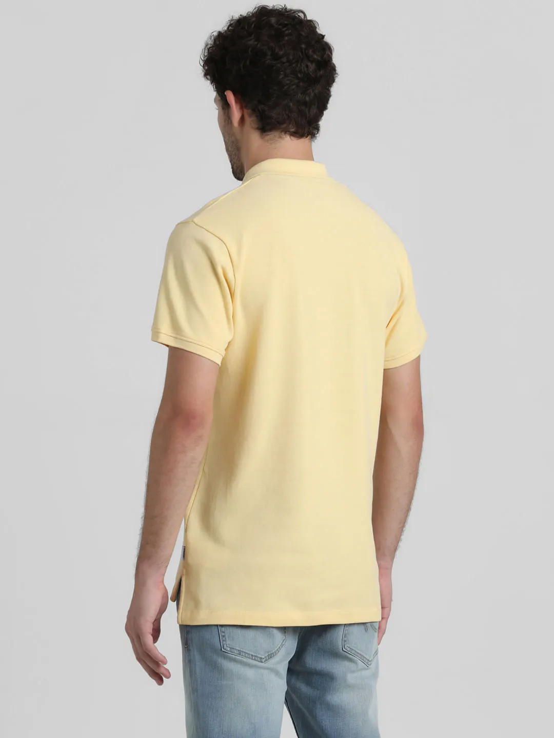 Yellow Contrast Inner Neck Polo