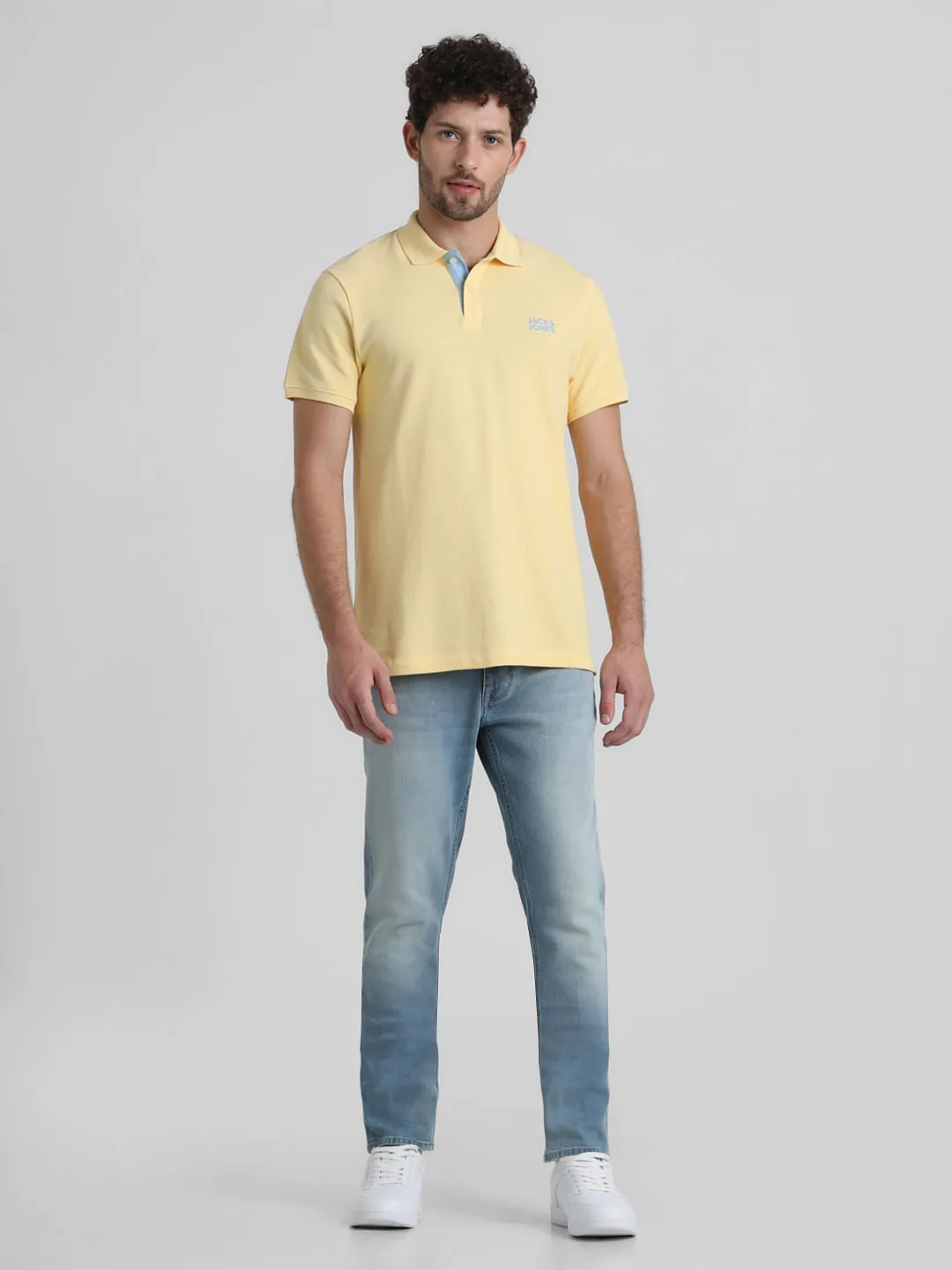 Yellow Contrast Inner Neck Polo