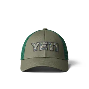 YETI Camo LB Trucker Hat-Olive