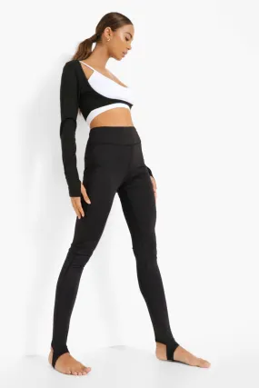 Yoga Stirrup Leggings With Peached Finish