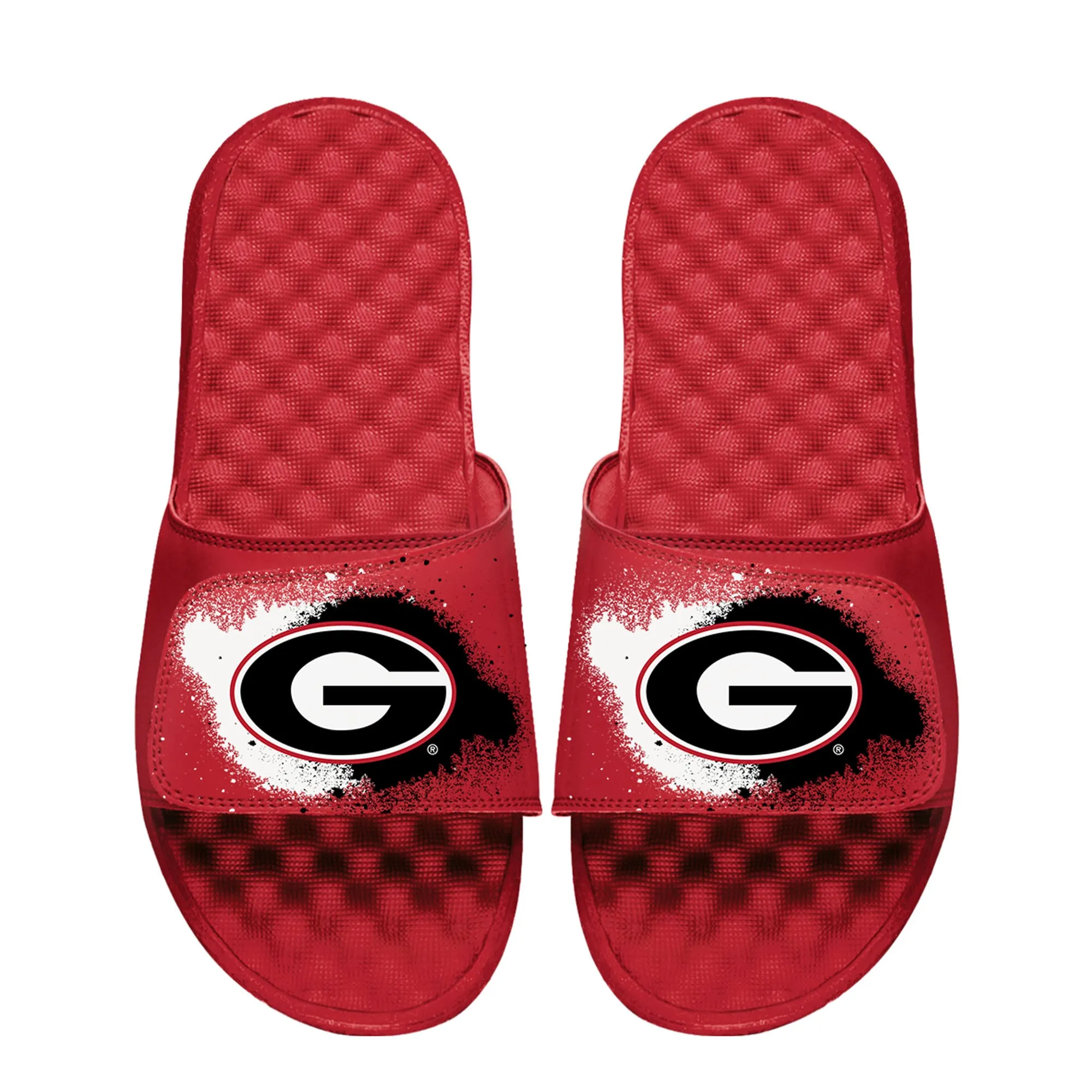 Youth ISlide  Red Georgia Bulldogs Spray Paint Slide Sandals