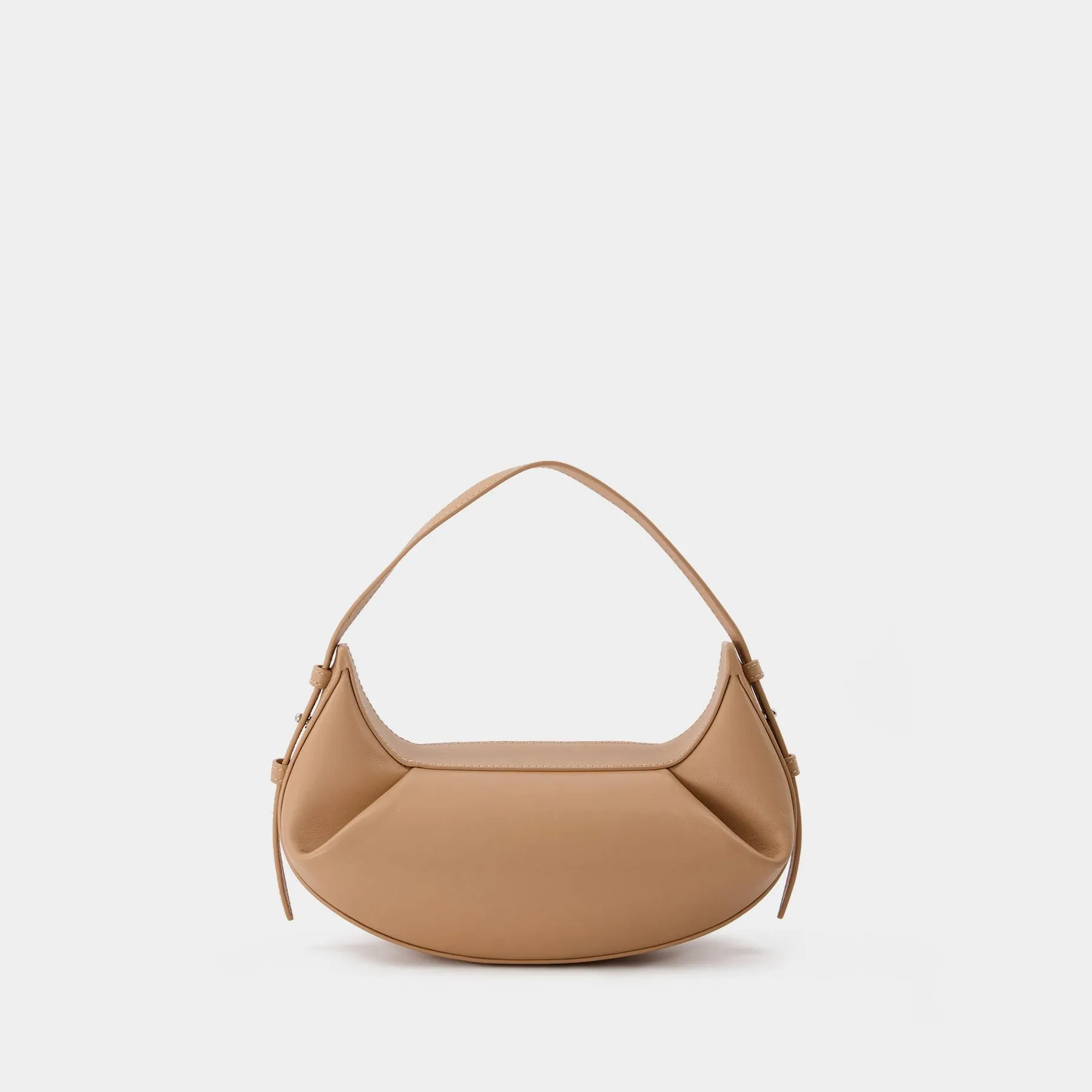 Yuzefi  Mini Fortune Cookie Bag in Beige Leather