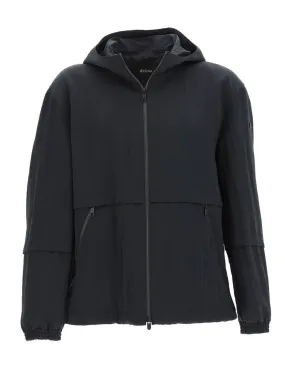 Z Zegna Zip-Up Straight Hem Hooded Jacket