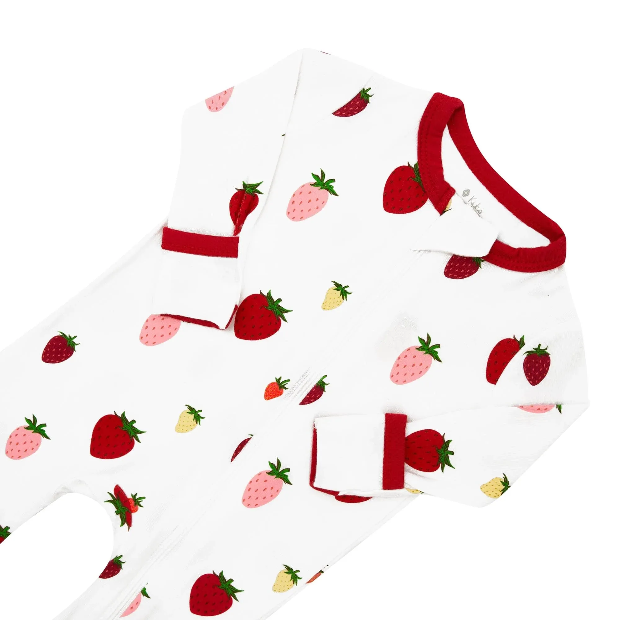 Zippered Romper in Strawberry